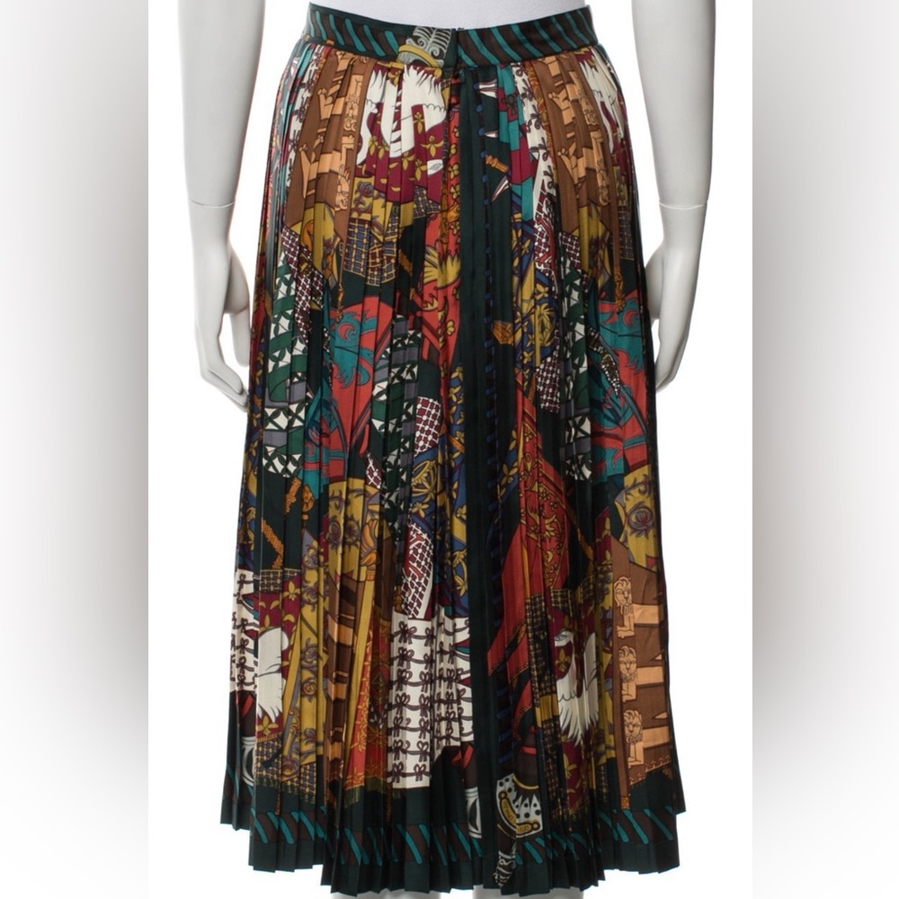 Hermes Silk Pleated Skirt 40